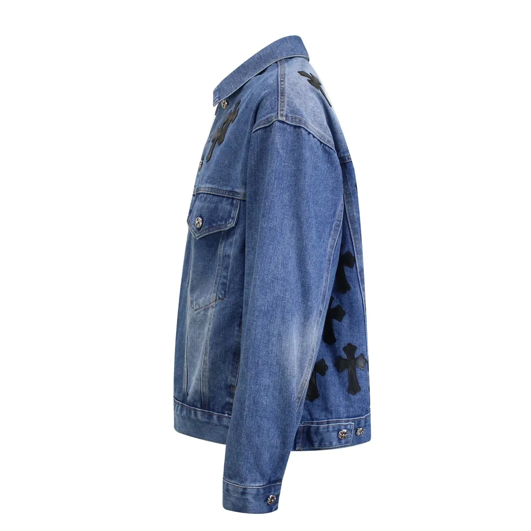 P320 Chrome Hearts Chrome Hearts Gradient Washed and Pasted Heavy Duty Leather Denim Jacket. A god-level item. A super popular product. Made with top-notch heavy industry. A must-have magic weapon to hit the streets. Couple style. [Top heavy industry fashionable design] Consistently high-street luxury style. Speaking of this style, the Zangyin family and GU family are definitely the leading representative brands. Especially the Zangyin family has really achieved a state-of-the-art effect in creating high-street style. The color system of this model is made of unique washed materials. It is already quite eye-catching. It is decorated with pink patchwork cross flowers, which cleverly highlights the charm of the brand. Secondly, this model uses classic The classic high-waist cutting design highlights the long legs and fashionable temperament of the upper body. The brand is highly recognizable and the slim fit configuration is more suitable for daily wear. It is a product that interprets personality, fashion, and specifications at a glance. This single product is enough to make any fan excited. It can be a white T-shirt for youthful preppy style, or a tight suspender for lady style. It has strong matching ability and can be easily controlled by men.  [Materials and craftsmanship] Needless to say, this point goes without saying. As an excellent craftsman brand, Zangyin’s requirements for details and craftsmanship are really perfect. The washed color of this model has gone through so many processes, not to mention the embellishment of denim appliques. It is also purely hand-made and sewn. Just like what they believe in, only hand-made things have soul and have the meaning of wear. A top-notch heavy-duty fashionable denim item, I look forward to your perfect interpretation! !  Color: Dark blue Size: M L XL Length Sleeve length Shoulder width Chest M 68 59 61 134 L 69 60 62 138
